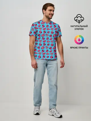 Мужская базовая футболка / Губы. Поп-арт