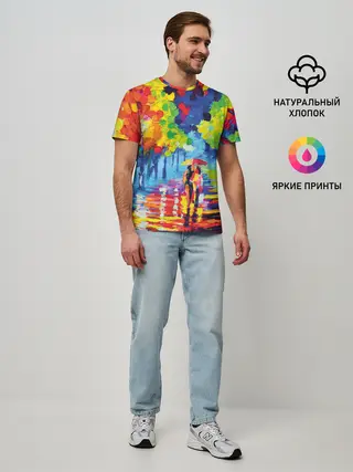 Мужская базовая футболка / Осенний бульвар