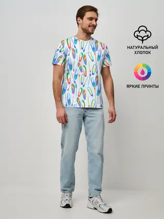 Мужская базовая футболка / доски для серфинга