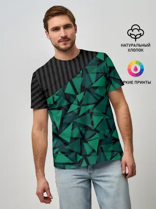 Мужская базовая футболка / Геометрический узор