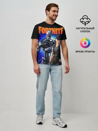 Мужская базовая футболка / Fortnite терминатор