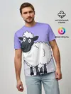 Мужская базовая футболка / Нарисованный милый барашек