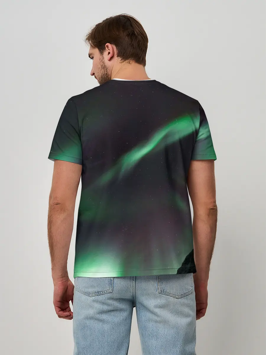 Мужская базовая футболка / Северное сияние