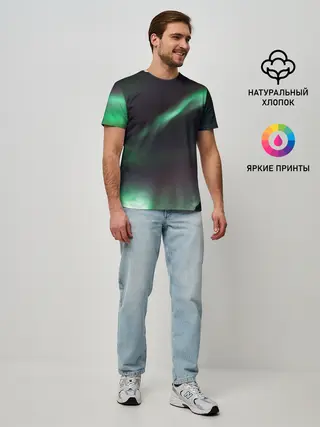 Мужская базовая футболка / Северное сияние