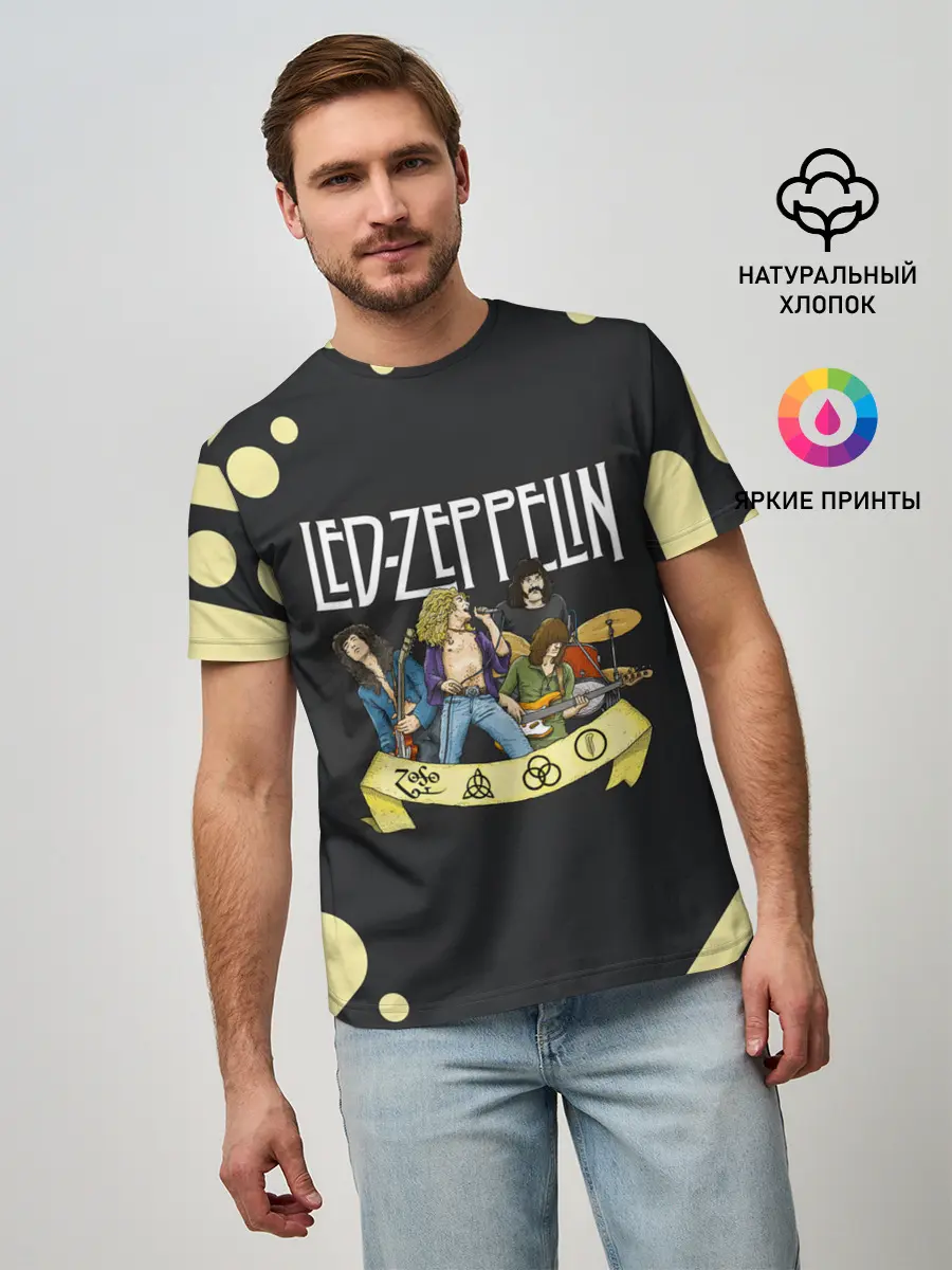 Мужская базовая футболка / LED ZEPPELIN | ЛЕД ЗЕППЕЛИН