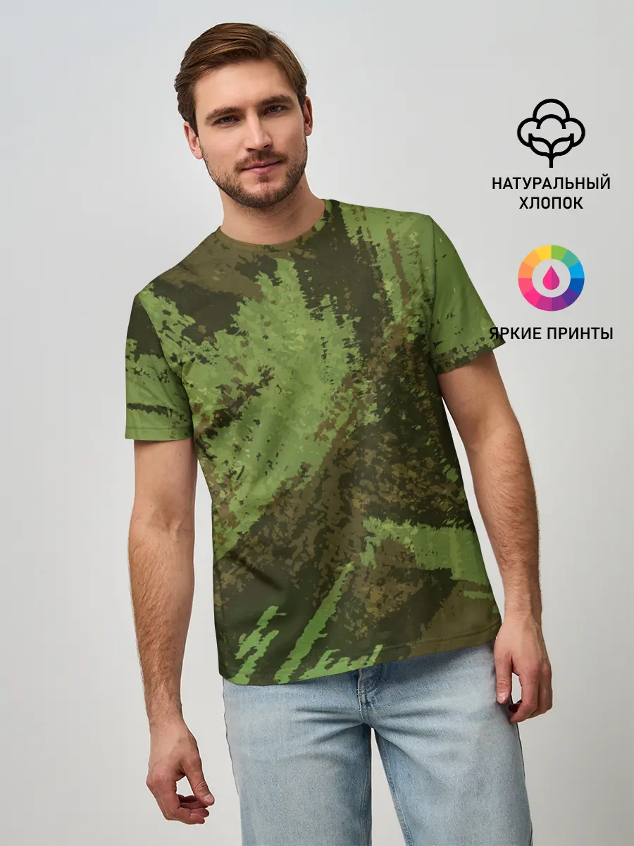 Мужская базовая футболка / КАМУФЛЯЖ BROWN
