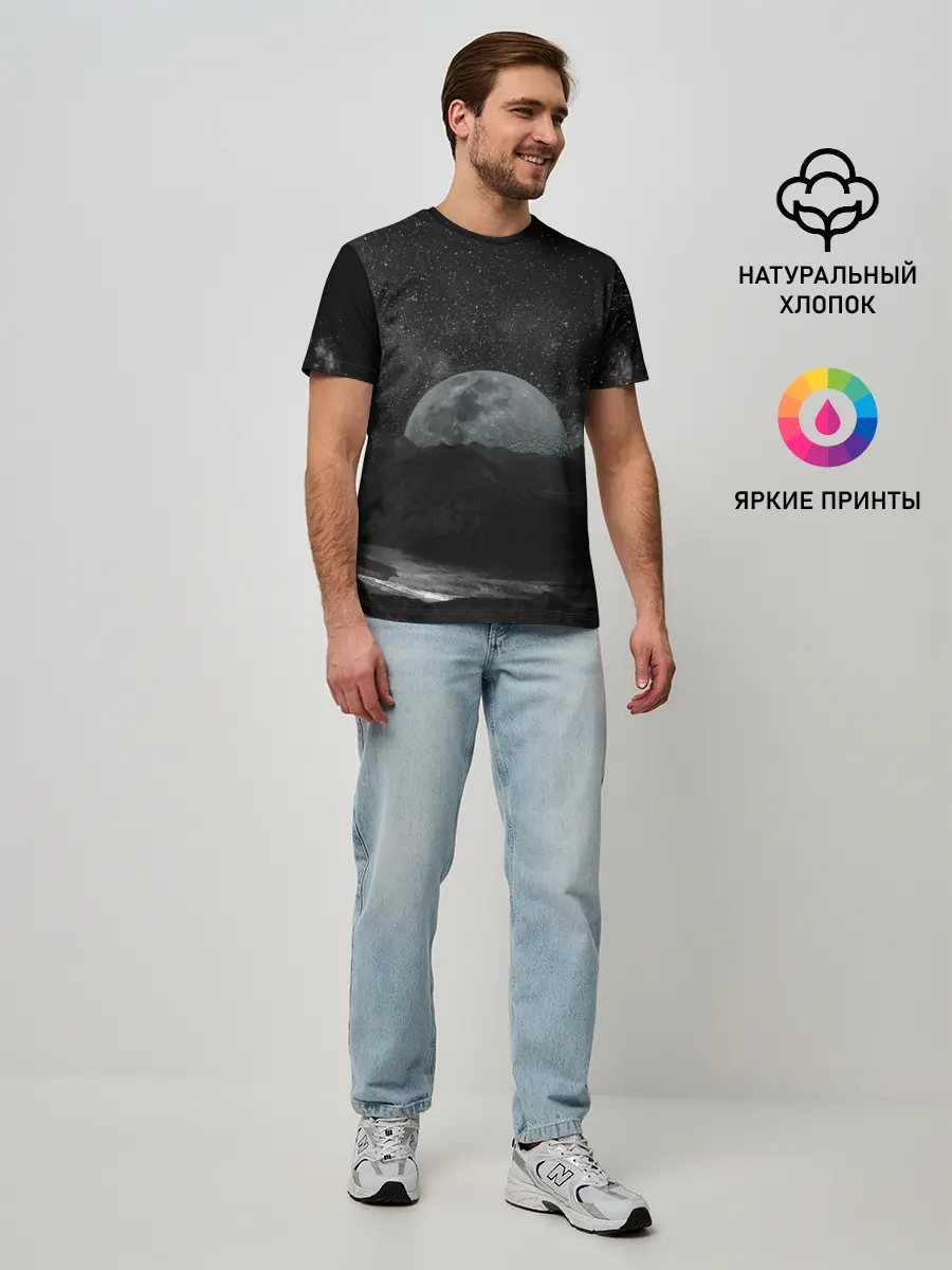 Мужская базовая футболка / Луна