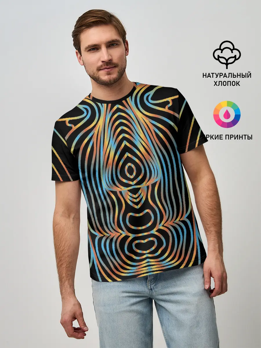 Мужская базовая футболка / Неоновое свечение