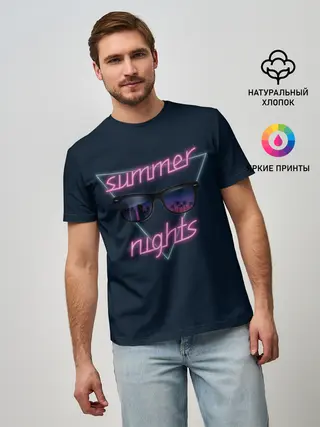 Мужская базовая футболка / Summer Nights