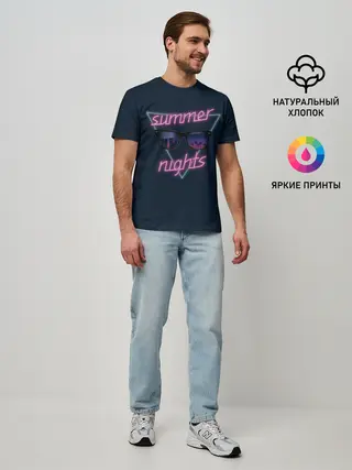 Мужская базовая футболка / Summer Nights