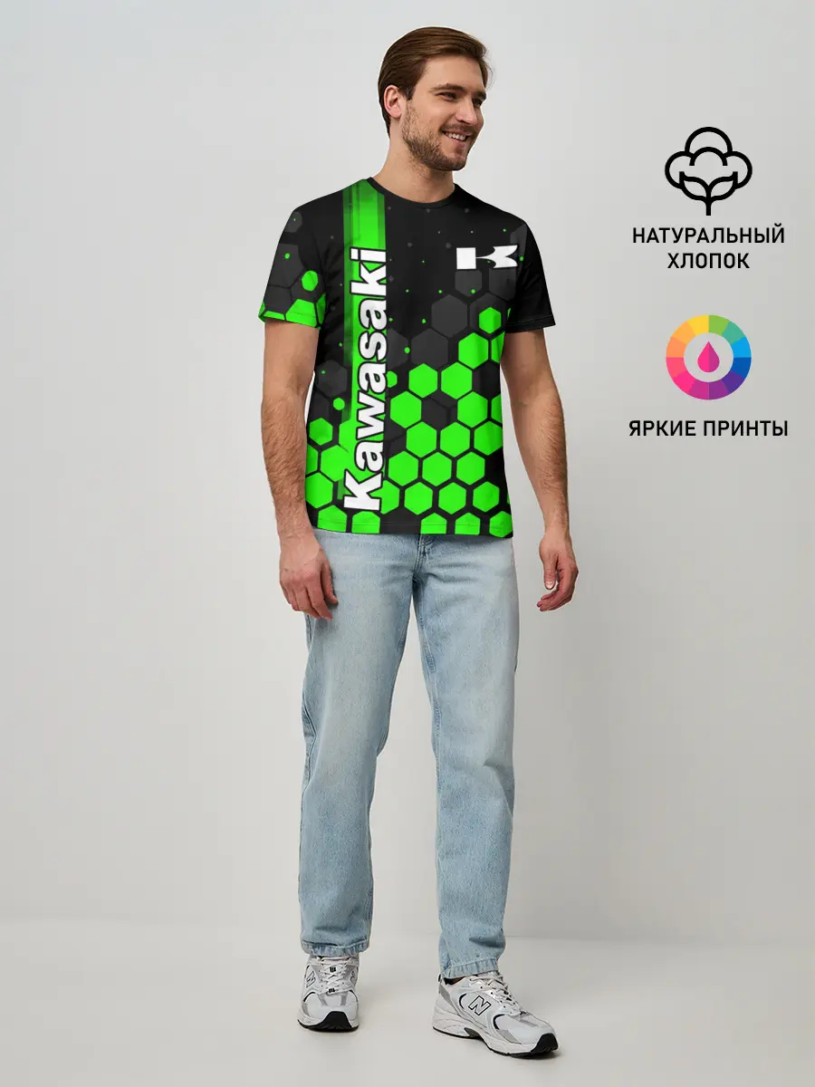 Мужская базовая футболка / KAWASAKI / КАВАСАКИ