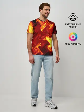 Мужская базовая футболка / Огненная лава