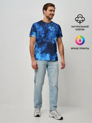 Мужская базовая футболка / Blue Abstraction