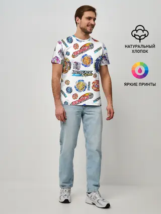 Мужская базовая футболка / Бейблэйд паттерн