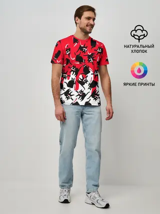 Мужская базовая футболка / WHAT CAT