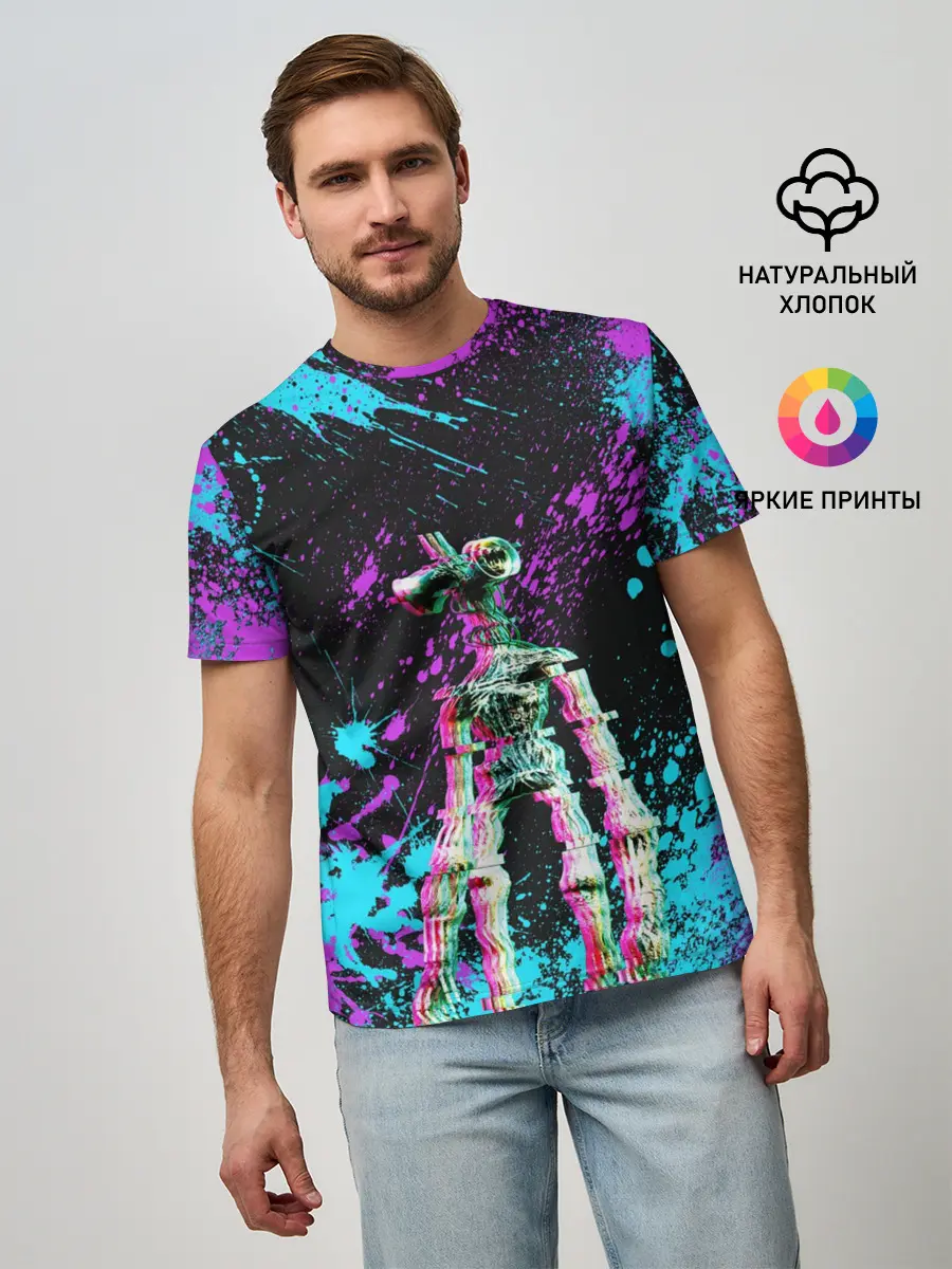 Мужская базовая футболка / Siren Head - Ultra Glitch