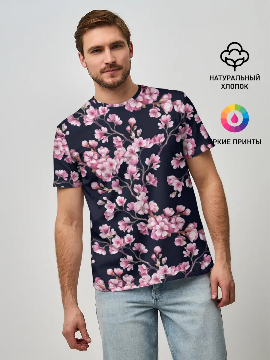 Мужская базовая футболка / Сакура