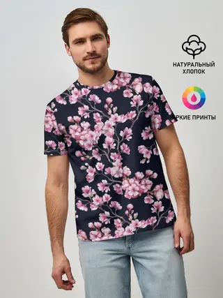Мужская базовая футболка / Сакура
