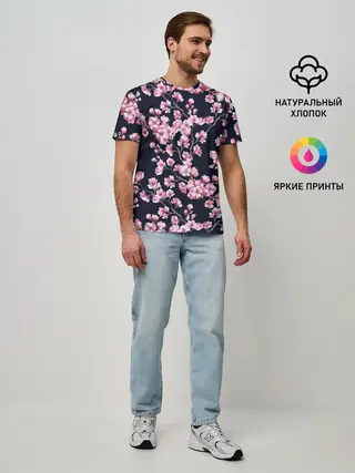 Мужская базовая футболка / Сакура