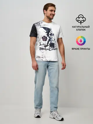 Мужская базовая футболка / Чёрный демонический Аста Либе