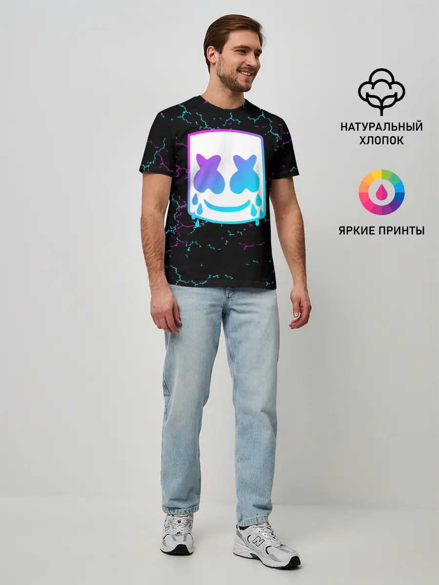 Мужская базовая футболка / MARSHMELLO NEON | МАРШМЕЛЛО НЕОН.