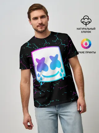 Мужская базовая футболка / MARSHMELLO NEON | МАРШМЕЛЛО НЕОН.