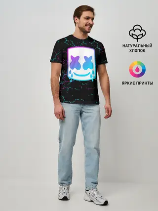 Мужская базовая футболка / MARSHMELLO NEON | МАРШМЕЛЛО НЕОН.