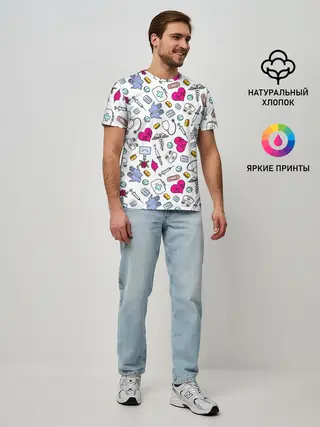 Мужская базовая футболка / Медицинский паттерн