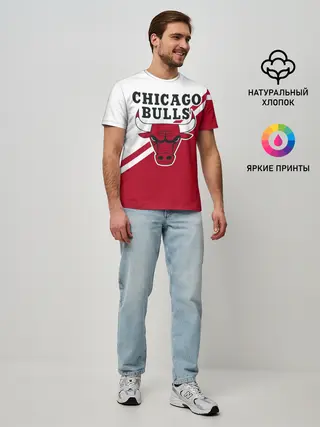 Мужская базовая футболка / Chicago Bulls Red-White