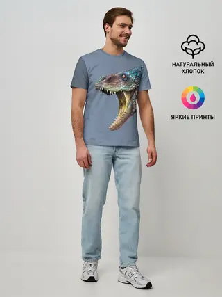 Мужская базовая футболка / Хищный динозавр | Dino