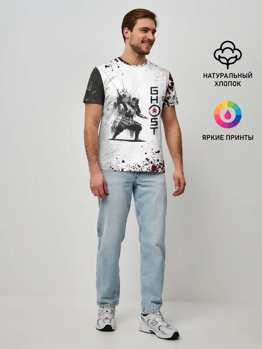 Мужская базовая футболка / Ghost of Tsushim | Призрак Цусима