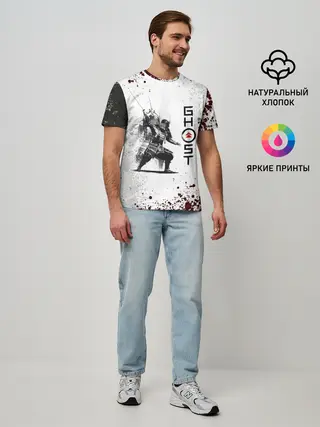 Мужская базовая футболка / Ghost of Tsushim | Призрак Цусима