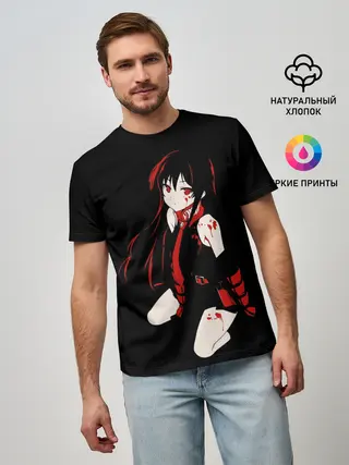 Мужская базовая футболка / Убийца Акаме на черном фоне