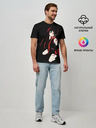 Мужская базовая футболка / Убийца Акаме на черном фоне
