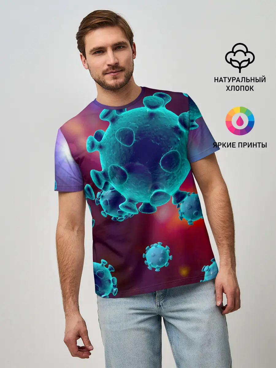 Мужская базовая футболка / Коронавирус