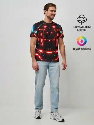 Мужская базовая футболка / Neon Lights