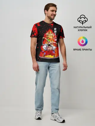 Мужская базовая футболка / Санджи, Зоро и Луффи One Piece