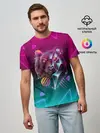 Мужская базовая футболка / RETRO CYBER BEAR NEON
