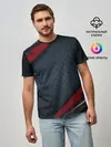 Мужская базовая футболка / 3D Dark red & black