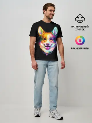 Мужская базовая футболка / Корги