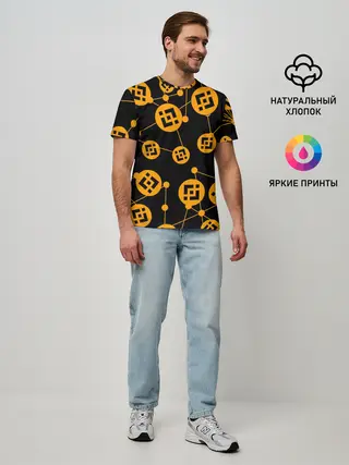 Мужская базовая футболка / BINANCE / БИНАНС / УЗОР