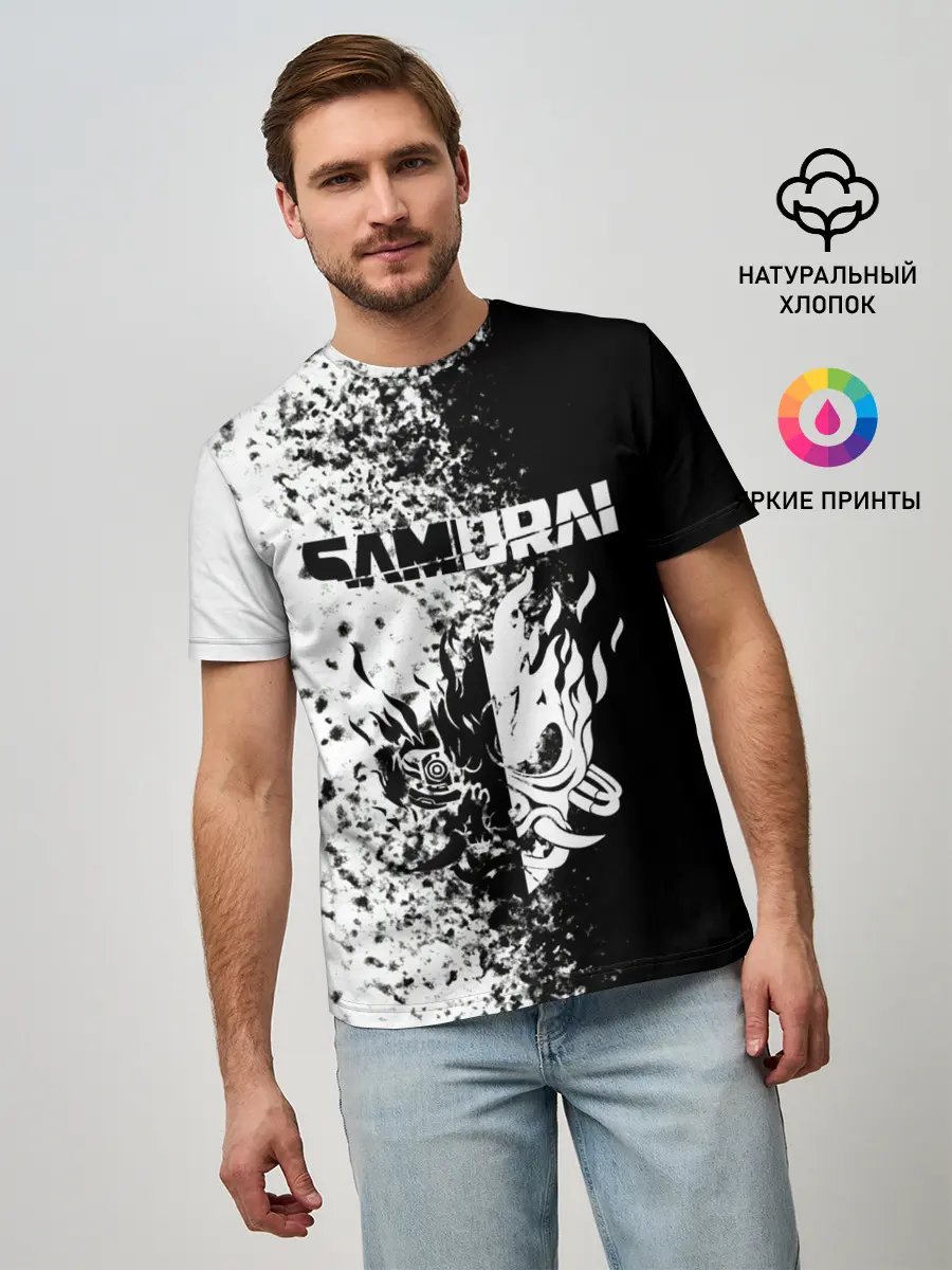 Мужская базовая футболка / Cyberpunk 2077 | Samurai.