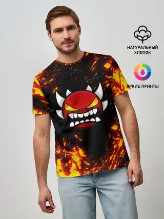 Мужская базовая футболка / Geometry Dash | Demon