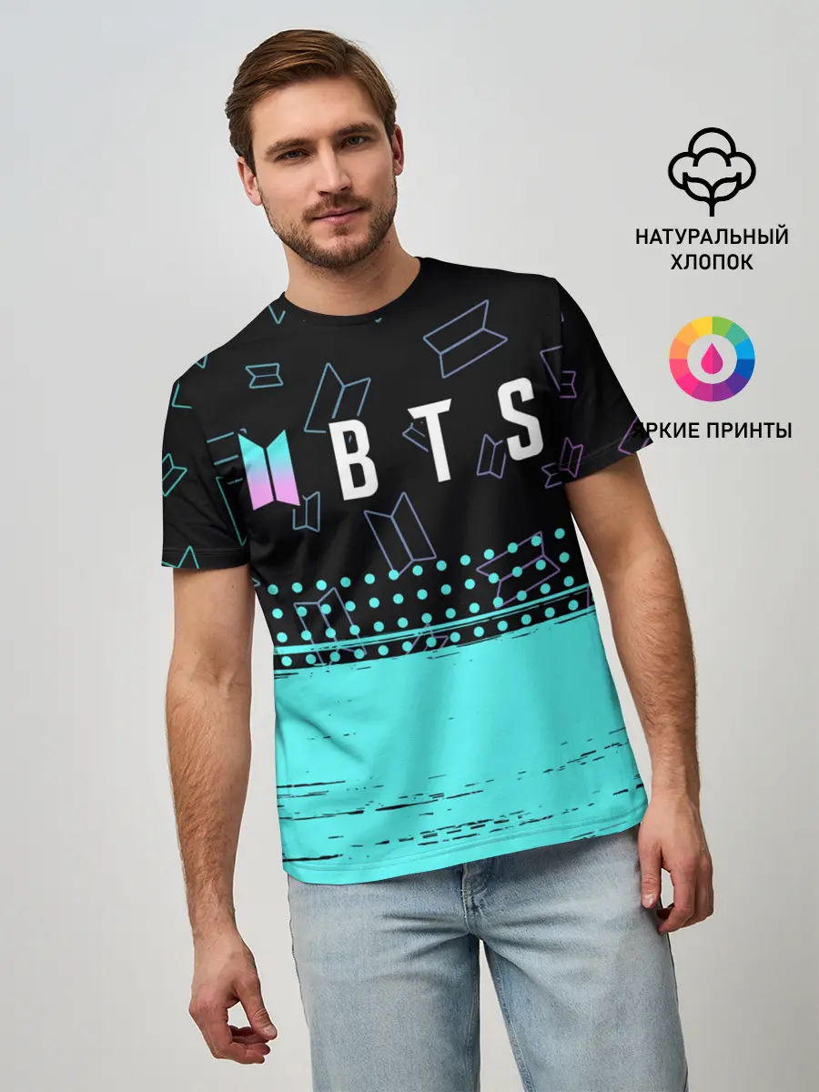 Мужская базовая футболка / BTS / БТС
