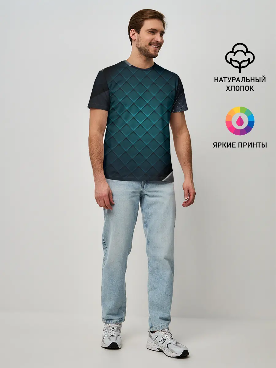 Мужская базовая футболка / 3D luxury metal