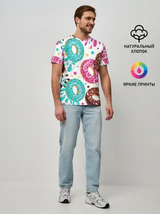 Мужская базовая футболка / Любитель пончиков