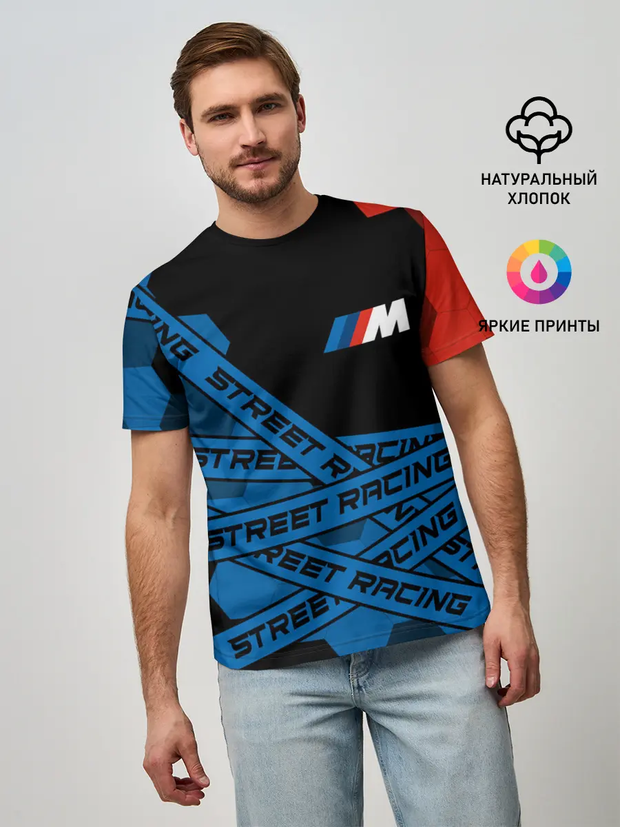 Мужская базовая футболка / BMW - Racing