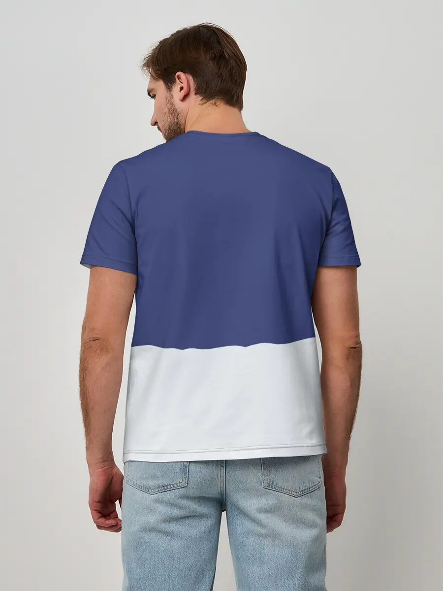 Мужская базовая футболка / Санта в трубе с Оленем