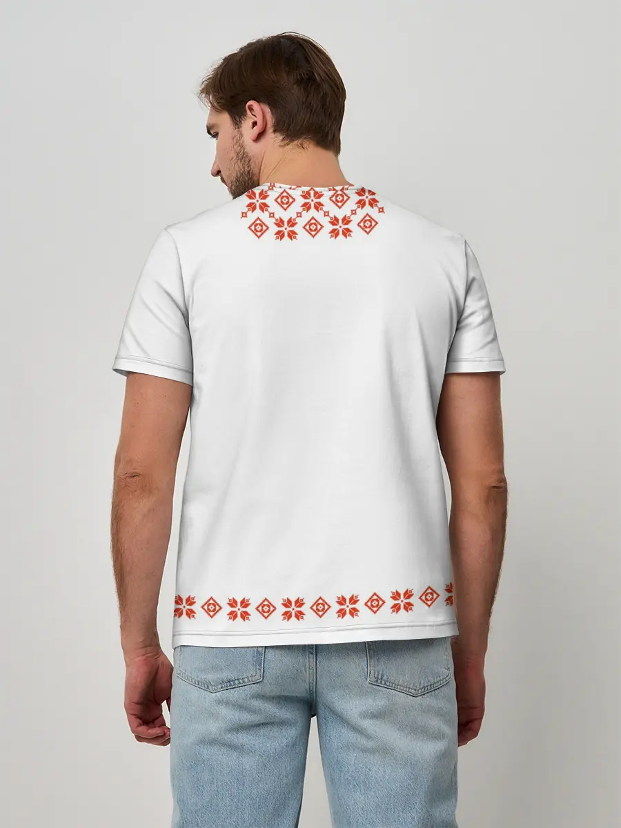 Мужская базовая футболка / Белорусская вышиванка