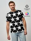 Мужская базовая футболка / Белые звёзды на чёрном фоне 2